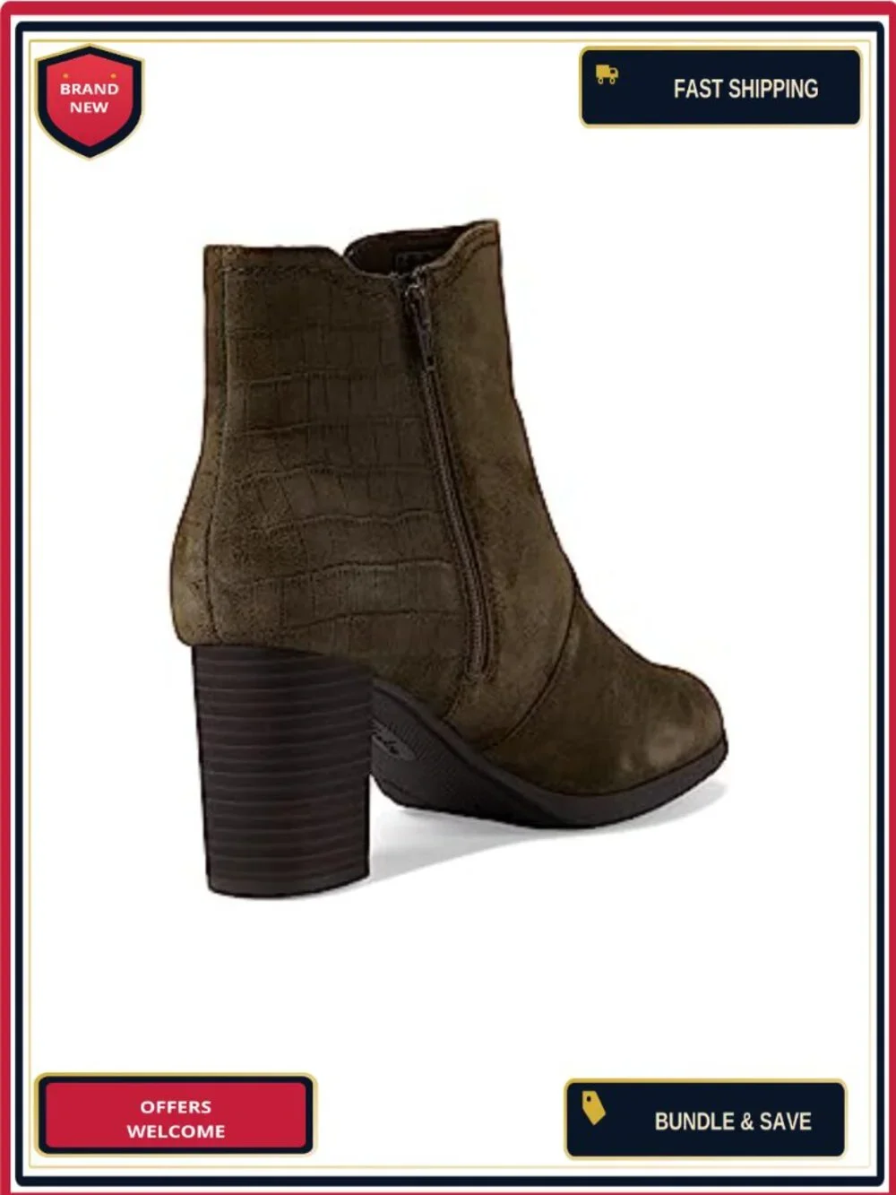 Women's Suede Chelsea Boots Ankle Zip Block Heel Pull-On